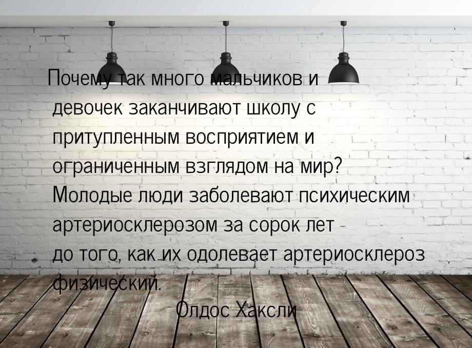 Почему так много мальчиков и девочек заканчивают школу с притупленным восприятием и ограни