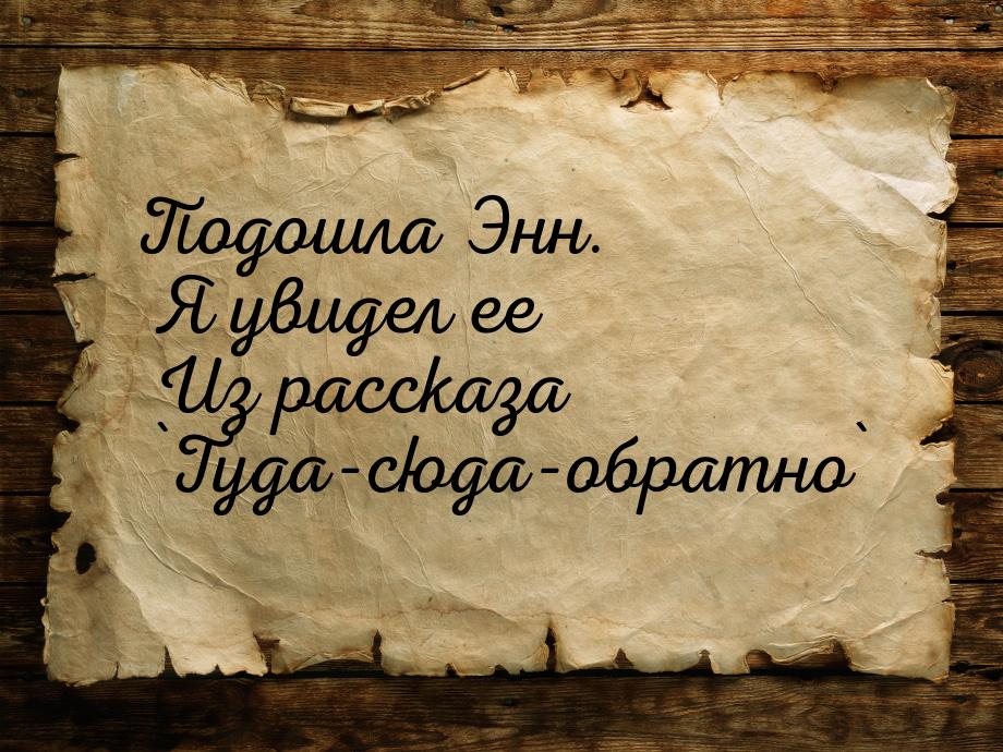 Подошла Энн. Я увидел ее Из рассказа `Туда-сюда-обратно`