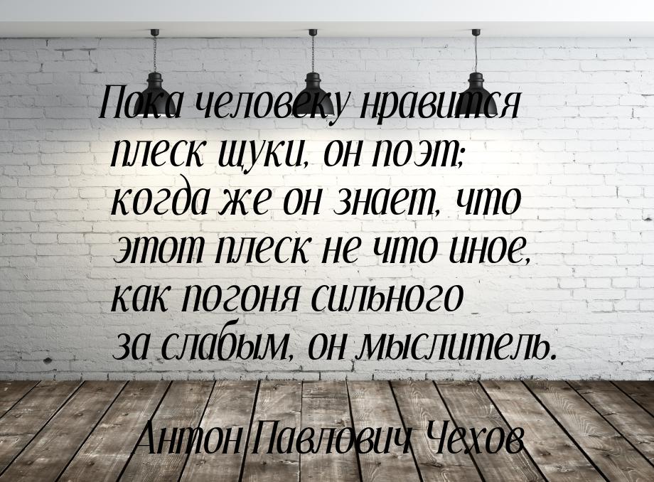 Пока человеку нравится плеск щуки, он поэт; когда же он знает, что этот плеск не что иное,