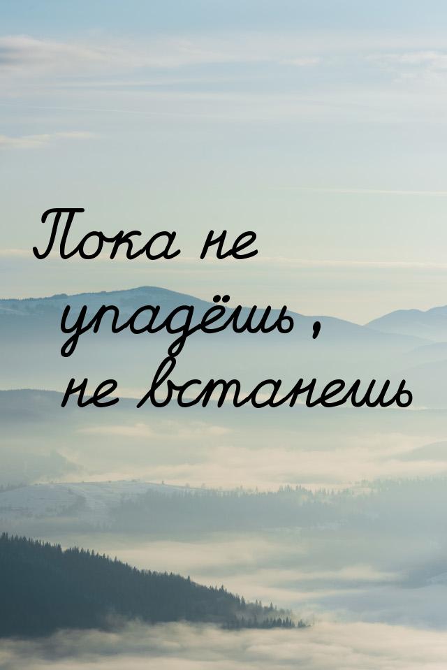 Пока не упадёшь, не встанешь