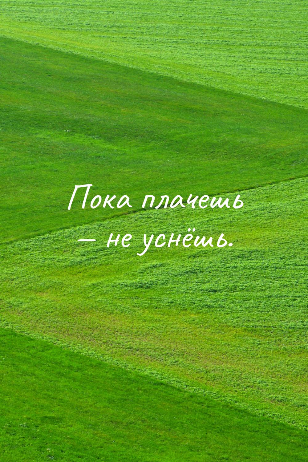 Пока плачешь  не уснёшь.