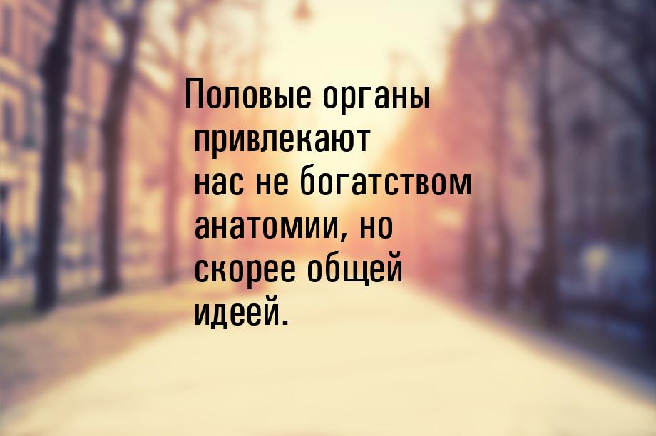 Половые органы привлекают нас не богатством анатомии, но скорее общей идеей.