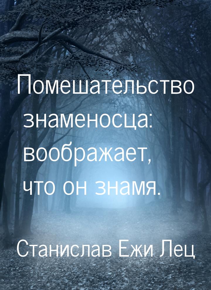 Помешательство знаменосца: воображает, что он знамя.