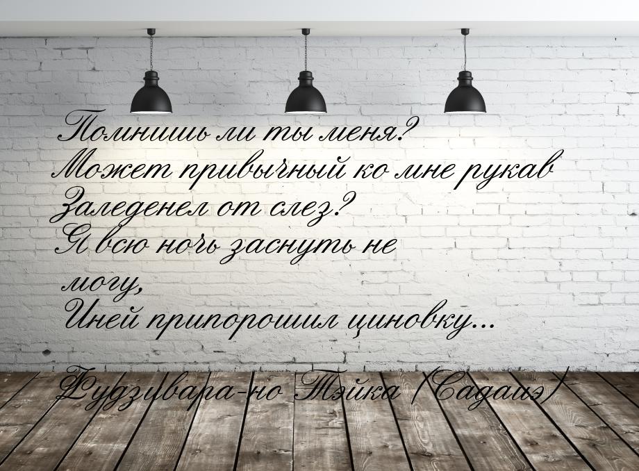 Помнишь ли ты меня? Может привычный ко мне рукав Заледенел от слез? Я всю ночь заснуть не 