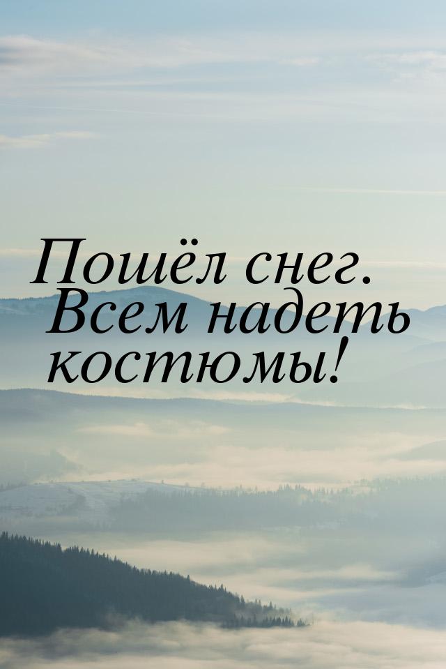 Пошёл снег. Всем надеть костюмы!