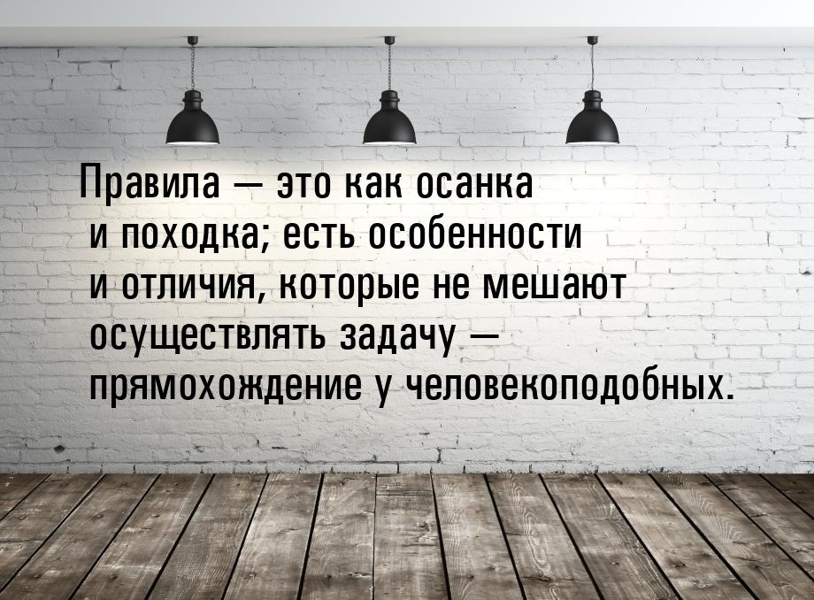 Правила  это как осанка и походка; есть особенности и отличия, которые не мешают ос