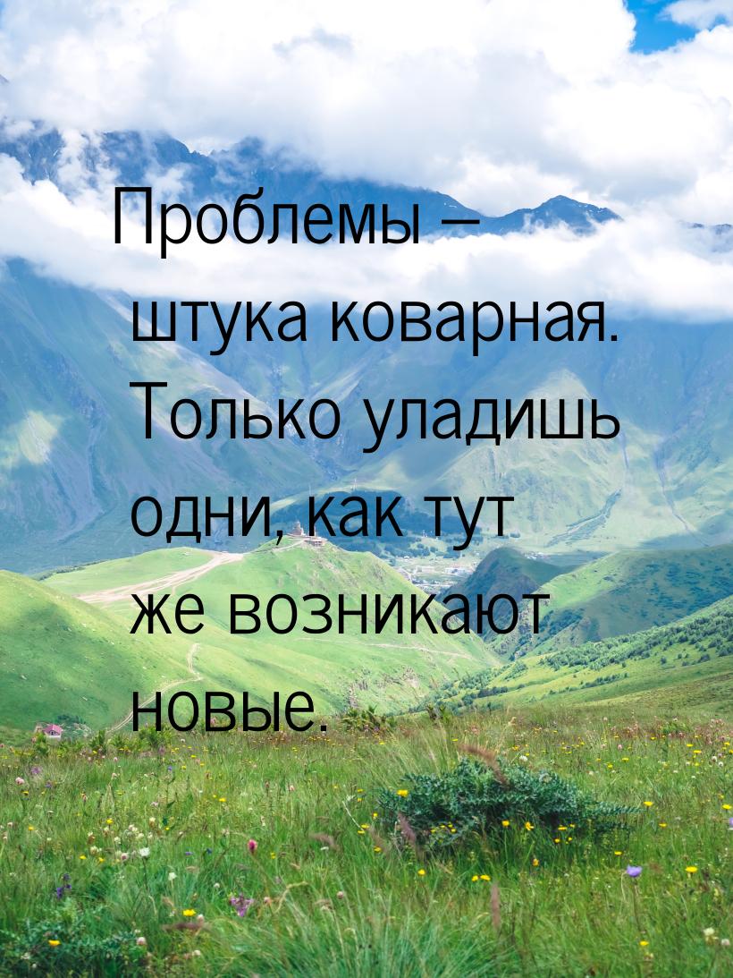 Проблемы – штука коварная. Только уладишь одни, как тут же возникают новые.