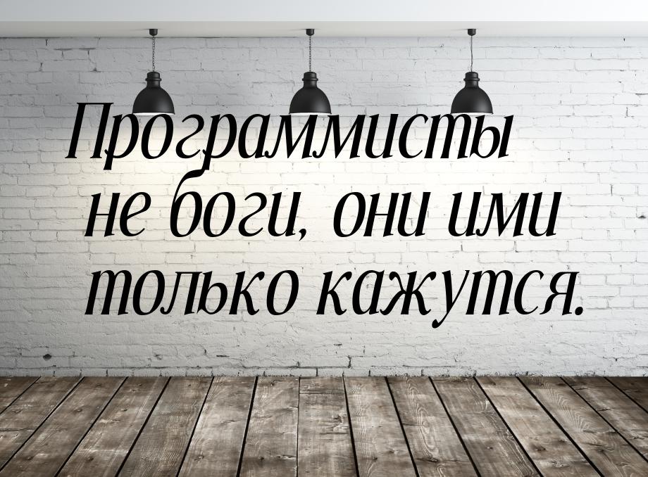 Программисты не боги, они ими только кажутся.