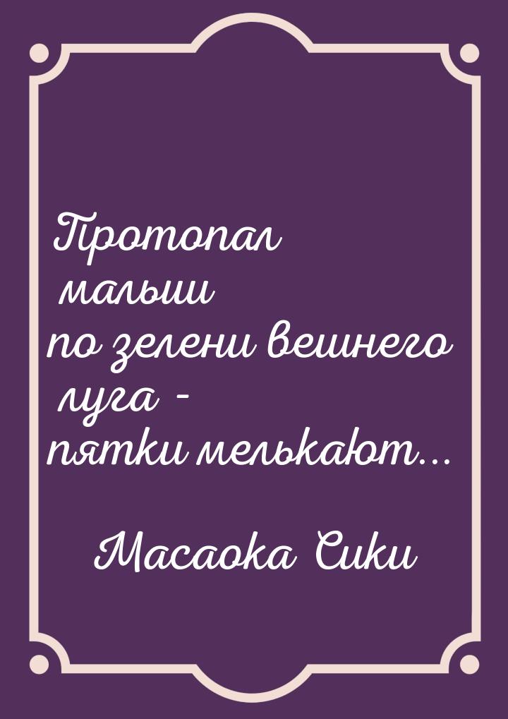 Протопал малыш по зелени вешнего луга - пятки мелькают...