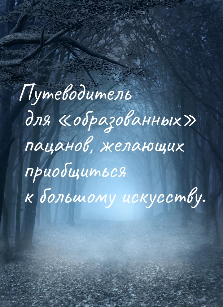 Путеводитель для образованных пацанов, желающих приобщиться к большому искус