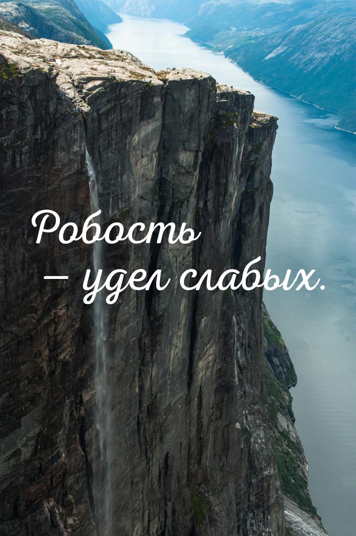 Робость  удел  слабых.