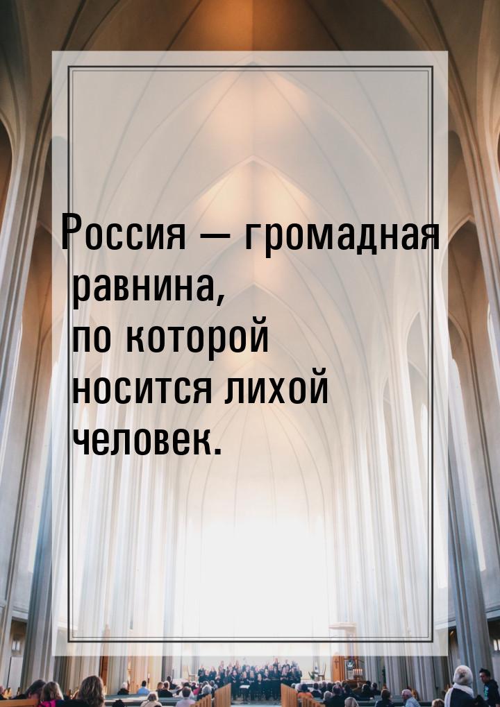 Россия — громадная равнина, по которой носится лихой человек.