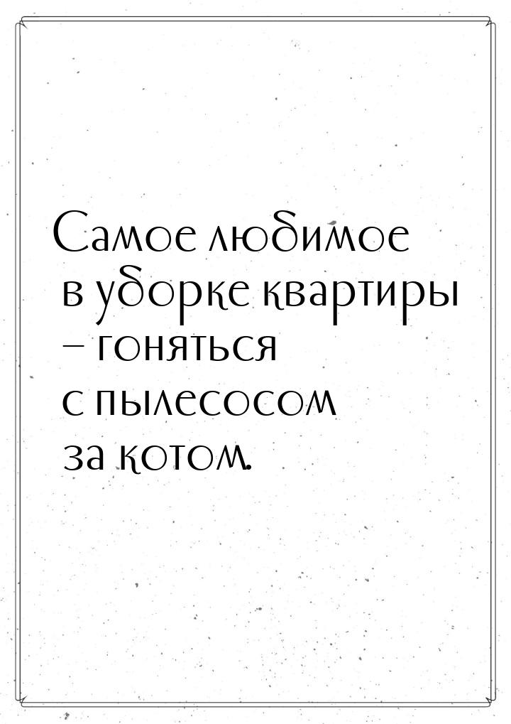 Самое любимое в уборке квартиры – гоняться с пылесосом за котом.