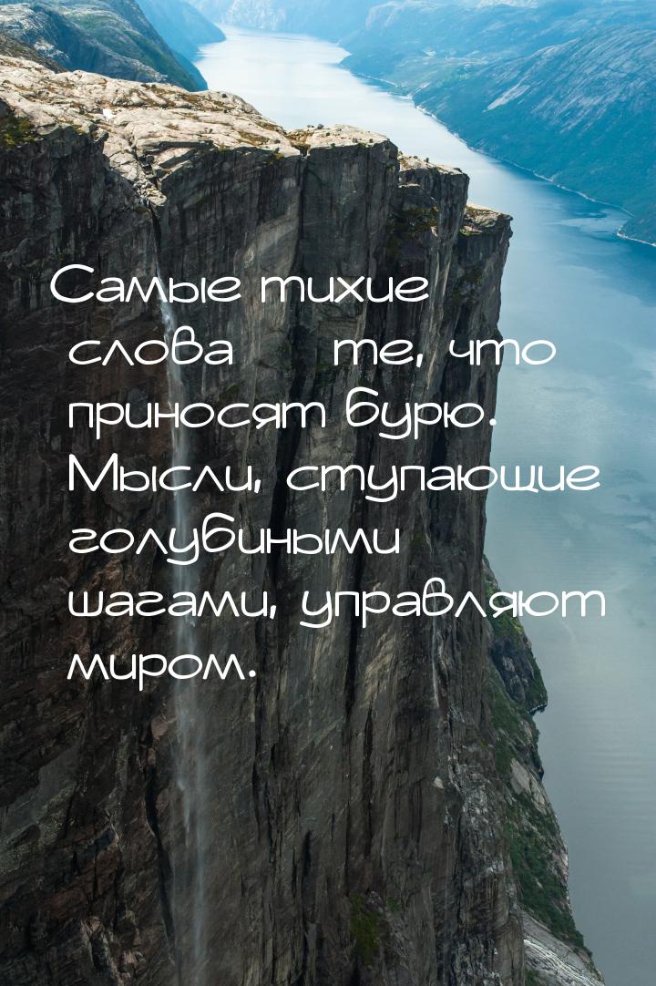 Самые тихие слова  те, что приносят бурю. Мысли, ступающие голубиными шагами, управ