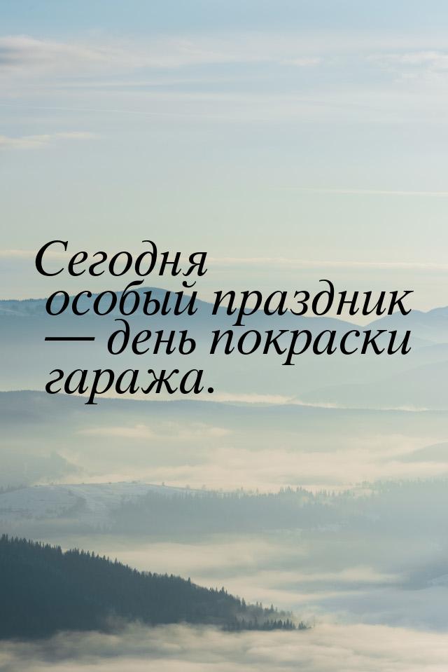 Сегодня особый праздник  день покраски гаража.