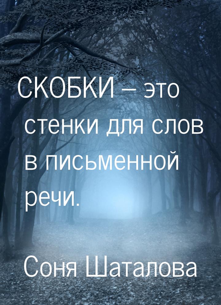 СКОБКИ – это стенки для слов в письменной речи.