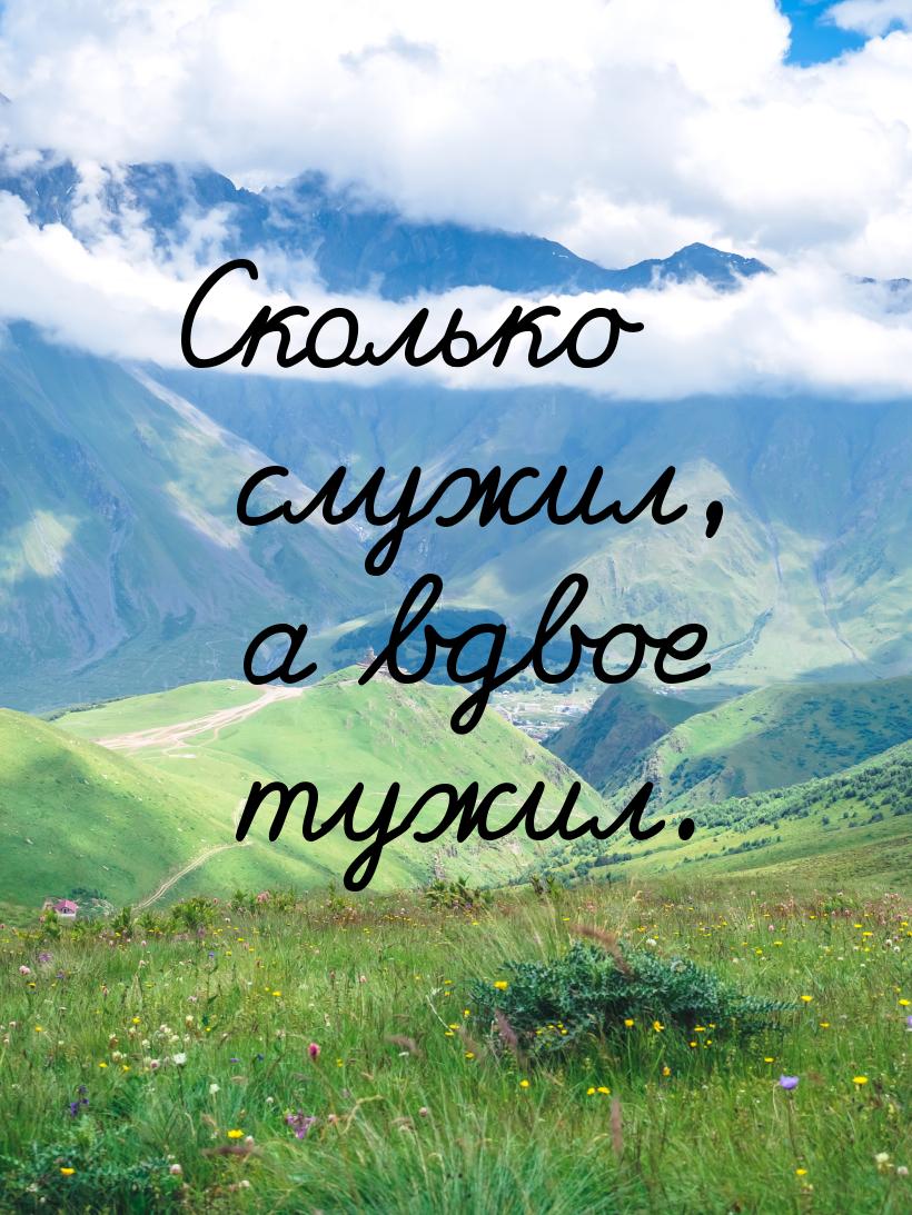 Сколько служил, а вдвое тужил.