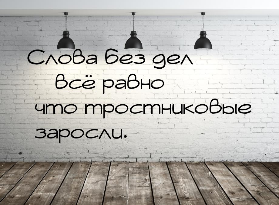 Слова без дел – всё равно что тростниковые заросли.