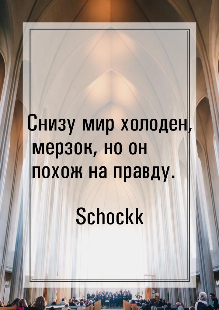 Снизу мир холоден, мерзок, но он похож на правду.