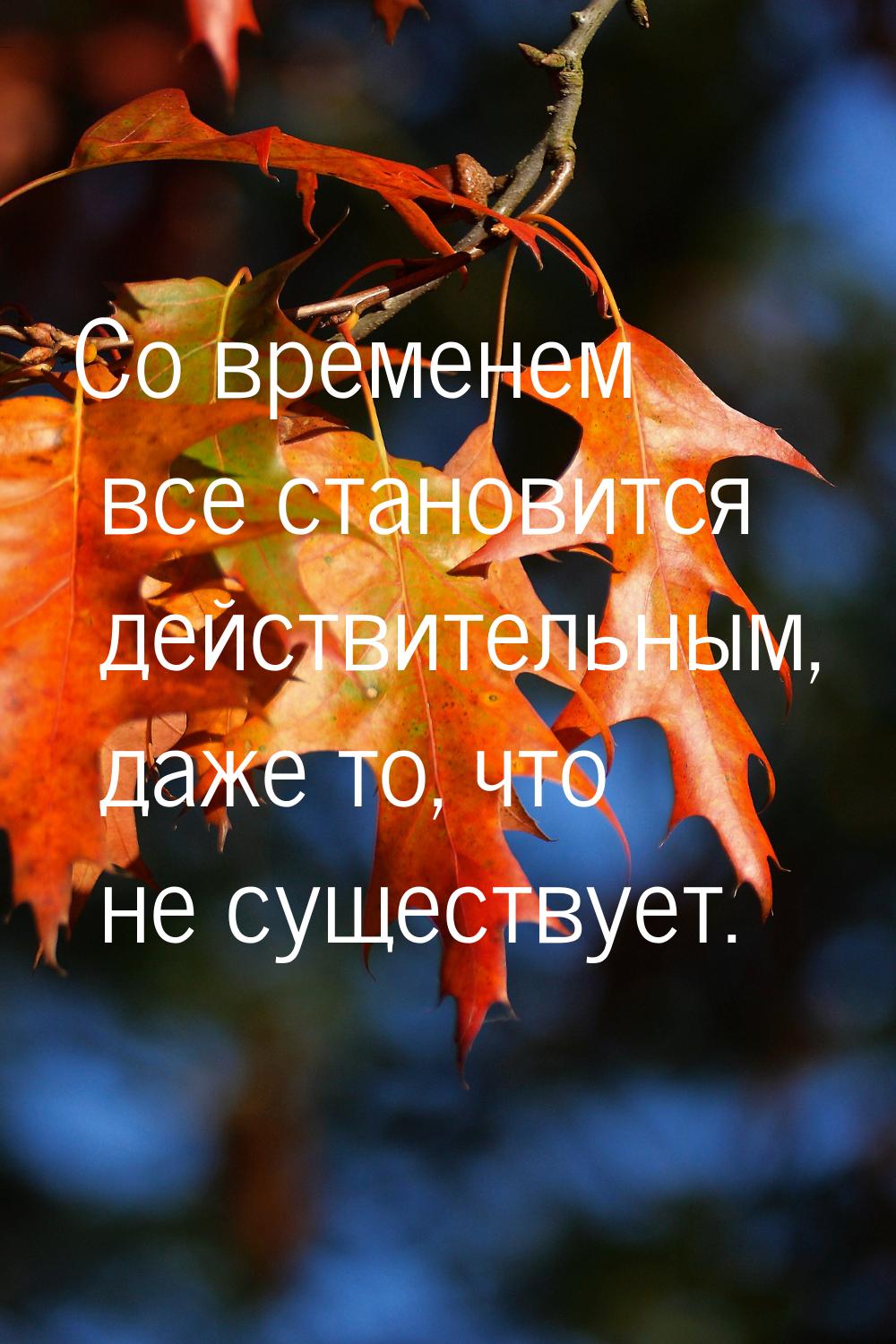 Со временем все становится действительным, даже то, что не существует.