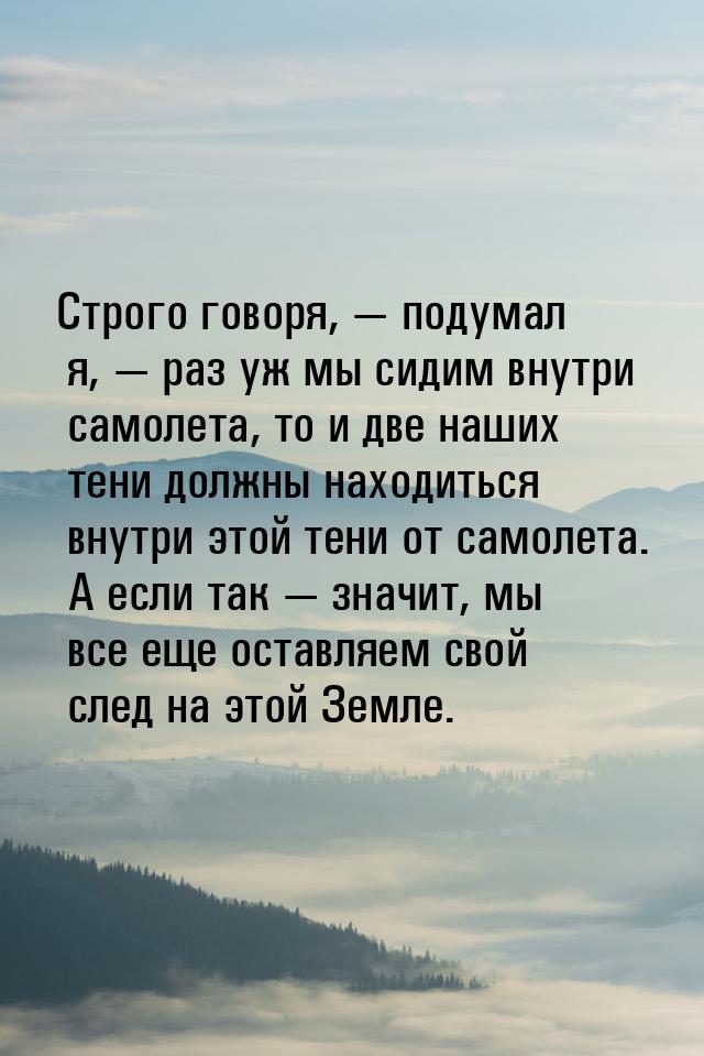 Строго говоря,  подумал я,  раз уж мы сидим внутри самолета, то и две наших 