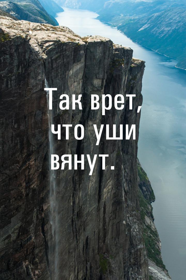 Так врет, что уши вянут.