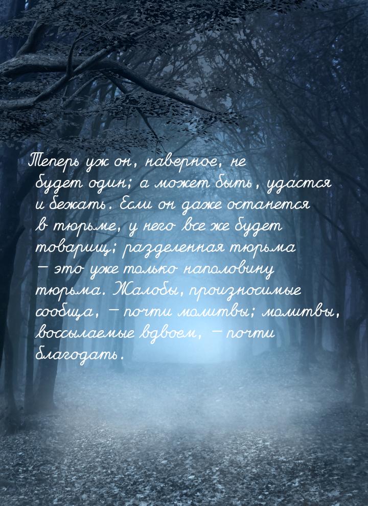 Теперь уж он, наверное, не будет один; а может быть, удастся и бежать. Если он даже остане