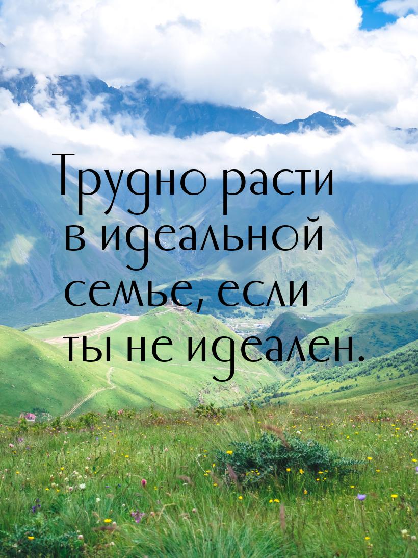 Трудно расти в идеальной семье, если ты не идеален.