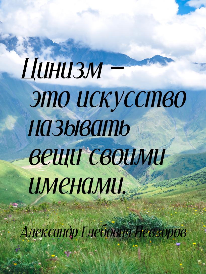 Цинизм  это искусство называть вещи своими именами.