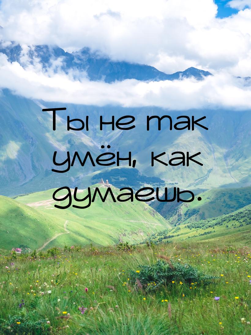 Ты не так умён, как думаешь.