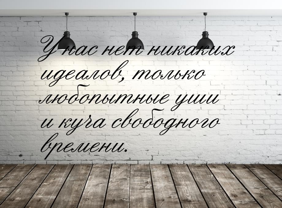 У нас нет никаких идеалов, только любопытные уши и куча свободного времени.