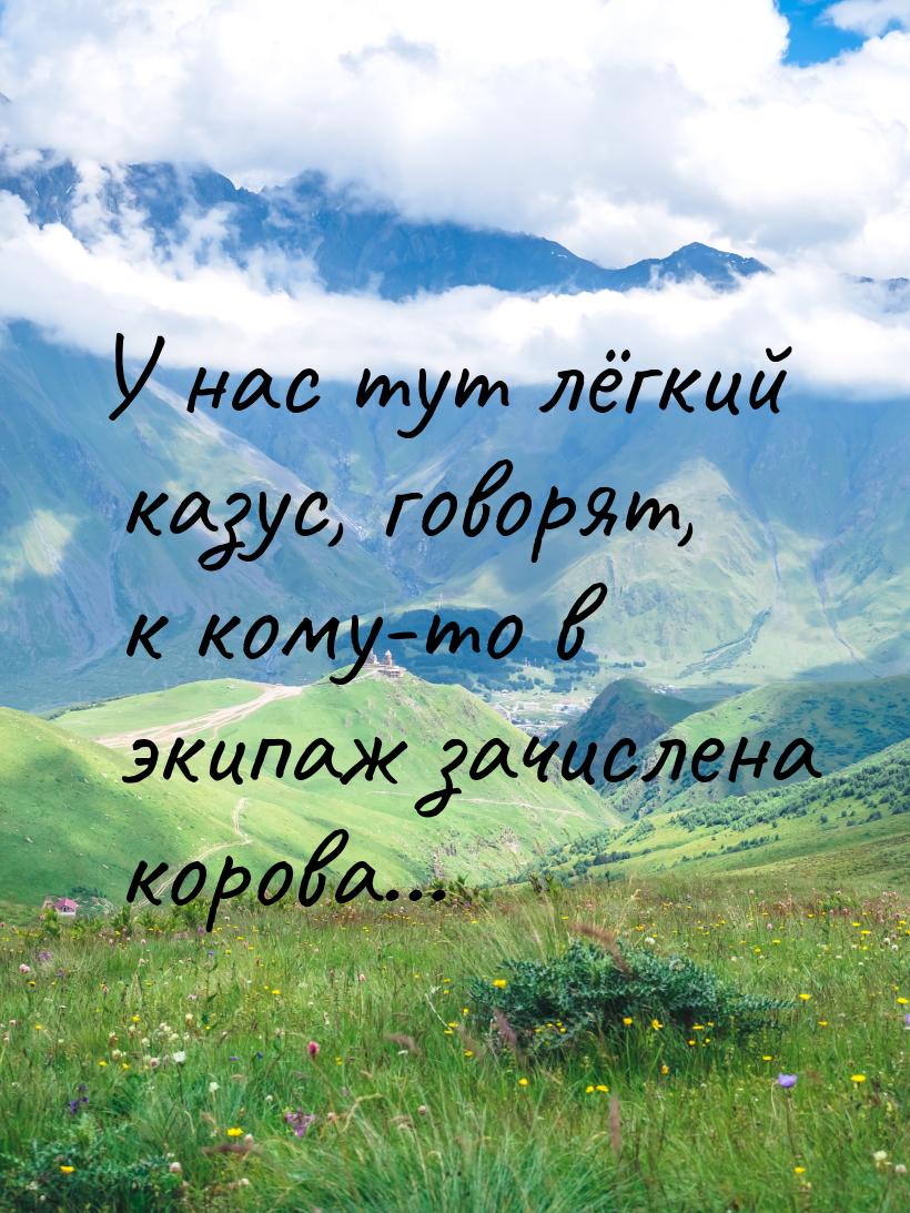 У нас тут лёгкий казус, говорят, к кому-то в экипаж зачислена корова…