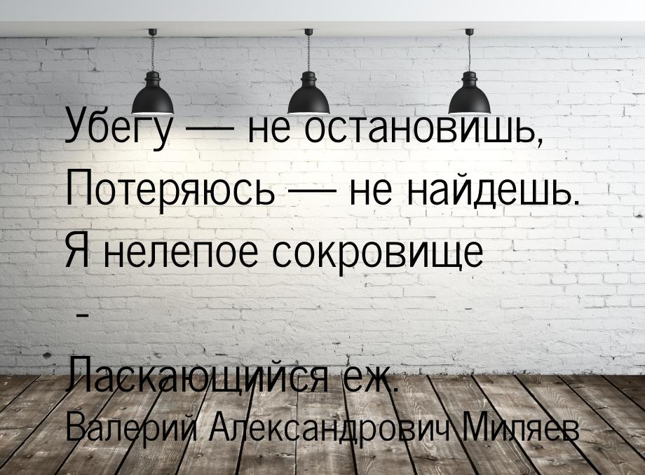 Убегу  не остановишь, Потеряюсь  не найдешь. Я нелепое сокровище - Ласкающий