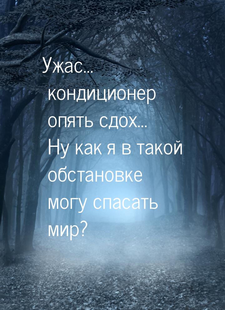 Ужас... кондиционер опять сдох... Ну как я в такой обстановке могу спасать мир?