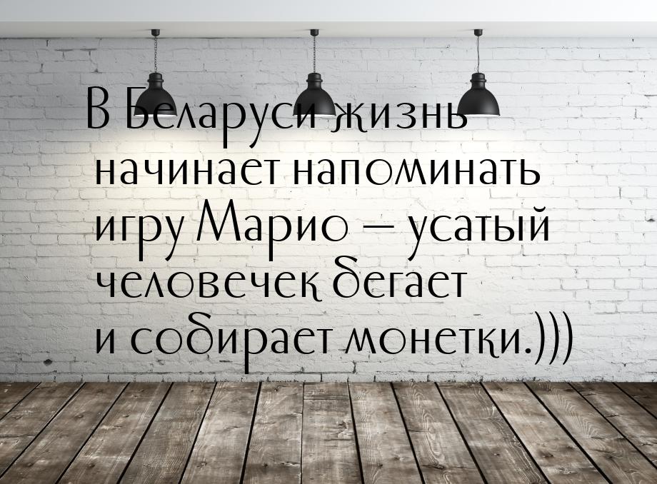 В Беларуси жизнь начинает напоминать игру Марио  усатый человечек бегает и собирает