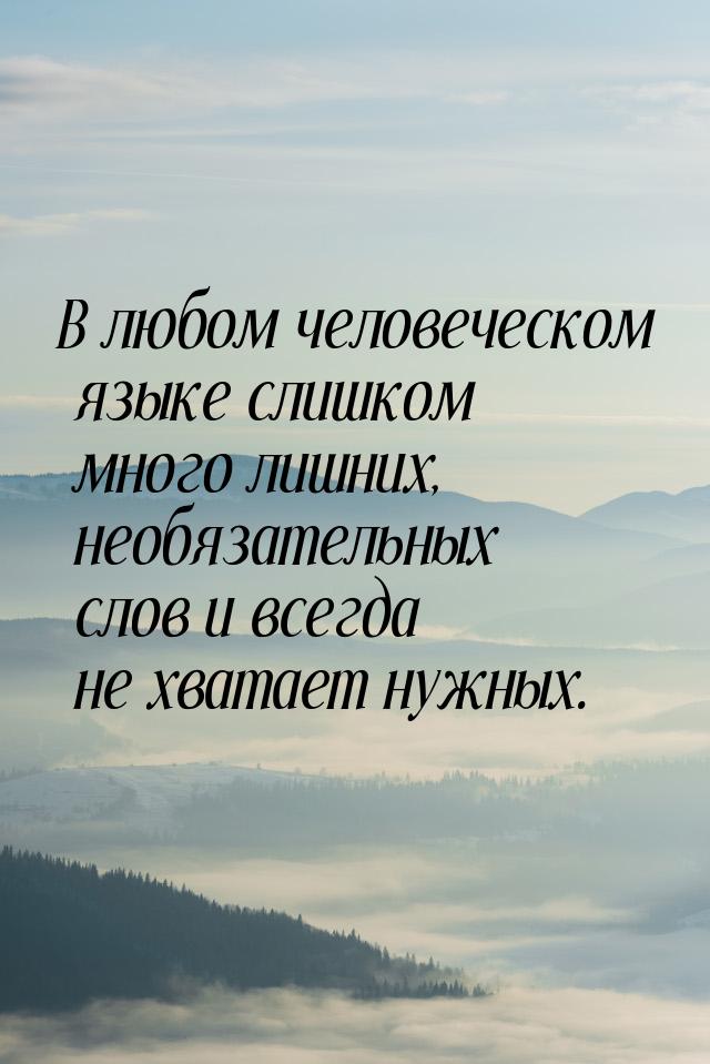 В любом человеческом языке слишком много лишних, необязательных слов и всегда не хватает н