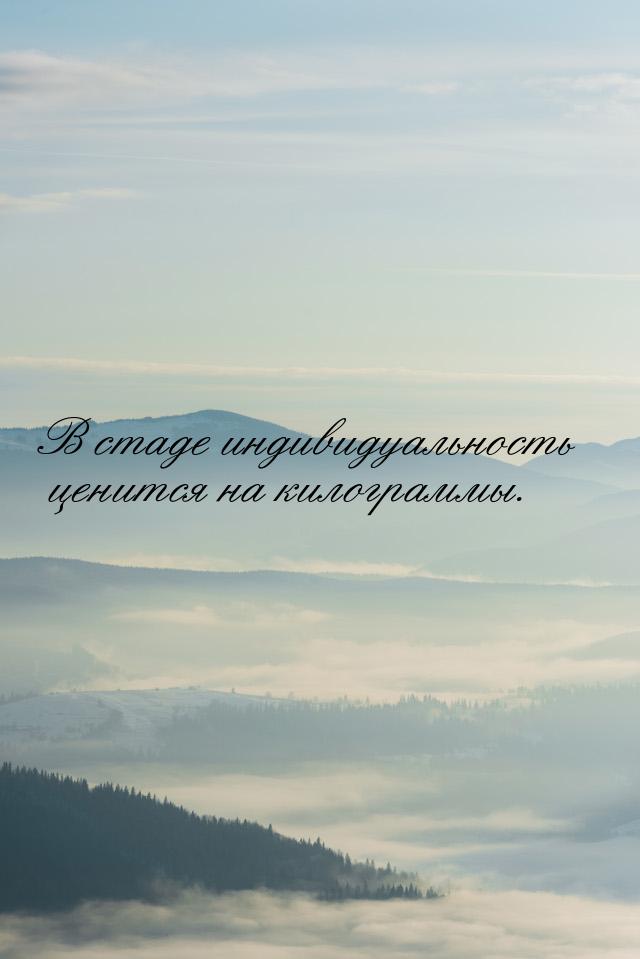 В стаде индивидуальность ценится на килограммы.