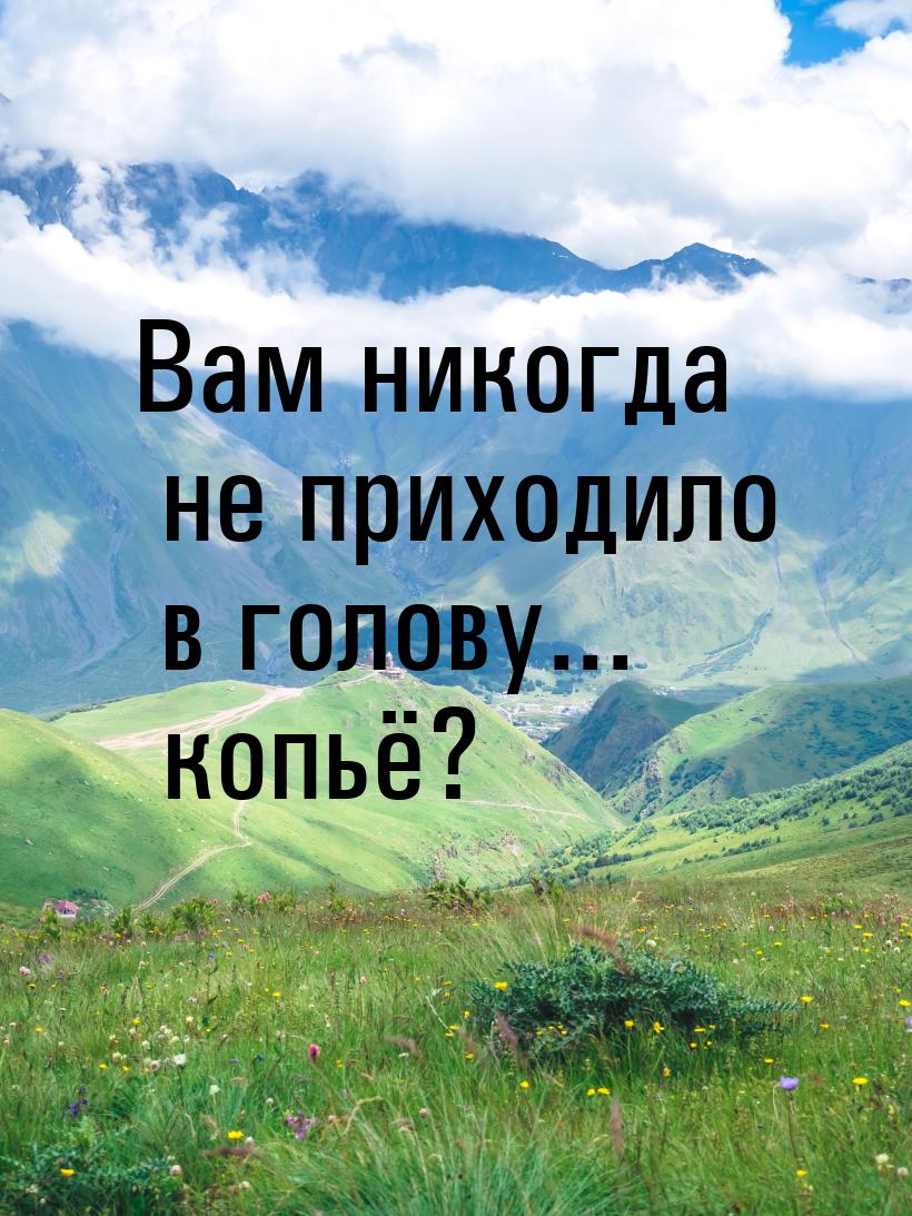 Вам никогда не приходило в голову... копьё?