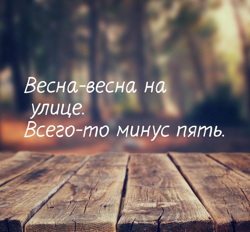 Весна-весна на улице. Всего-то минус пять.