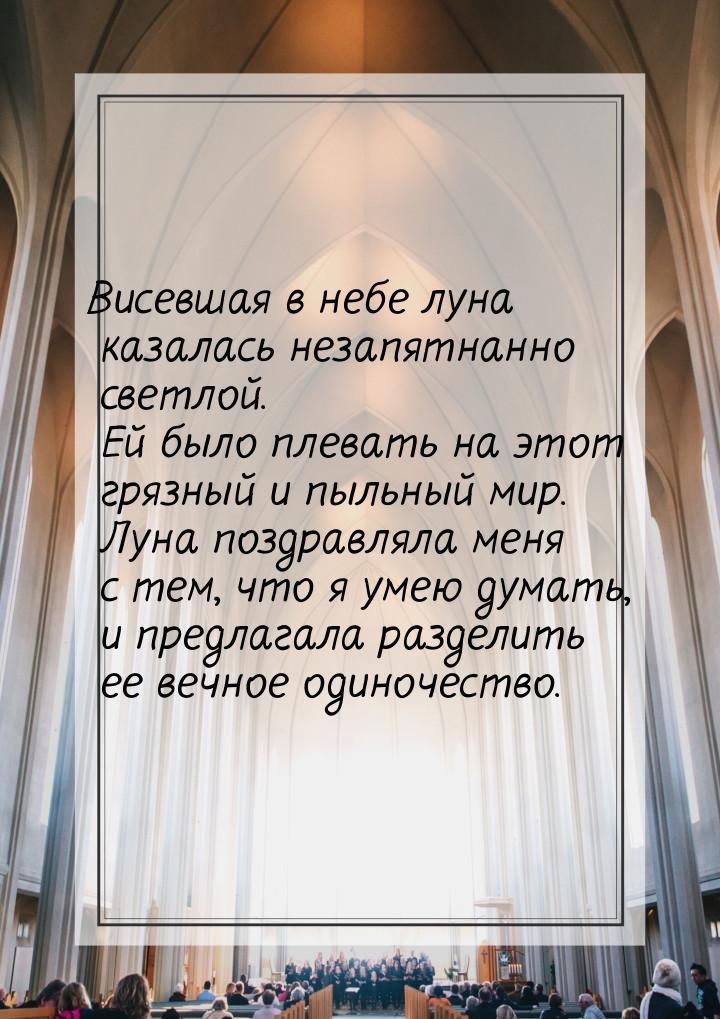 Висевшая в небе луна казалась незапятнанно светлой. Ей было плевать на этот грязный и пыль