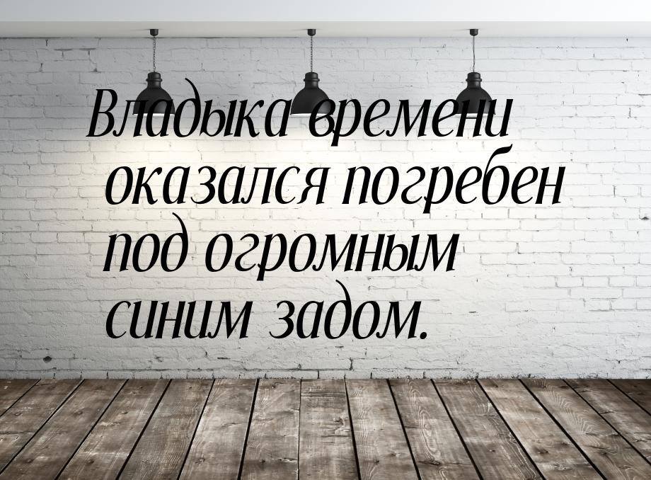 Владыка времени оказался погребен под огромным синим задом.