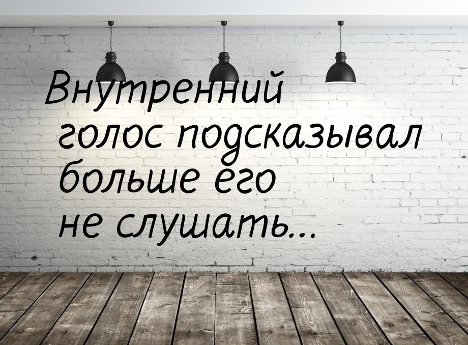 Внутренний голос подсказывал больше его не слушать…