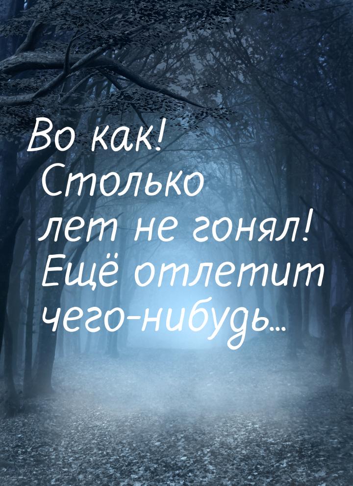 Во как! Столько лет не гонял! Ещё отлетит чего-нибудь...