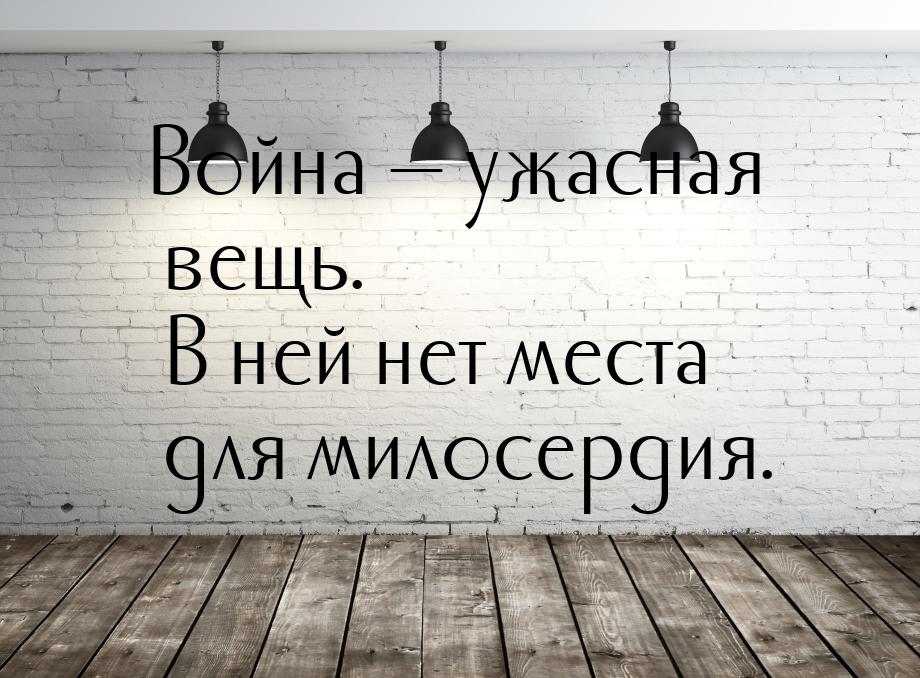 Война — ужасная вещь. В ней нет места для милосердия.