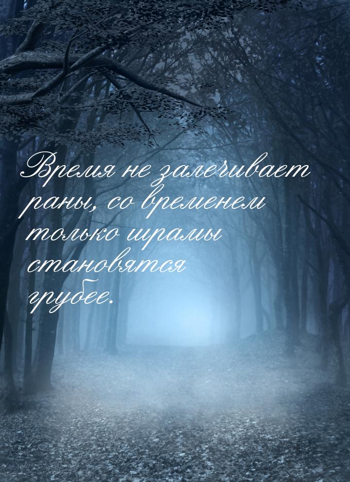 Время не залечивает раны, со временем только шрамы становятся грубее.