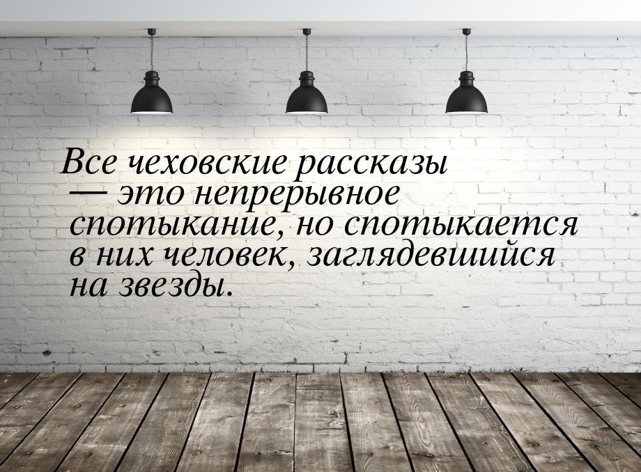 Все чеховские рассказы  это непрерывное спотыкание, но спотыкается в них человек, з