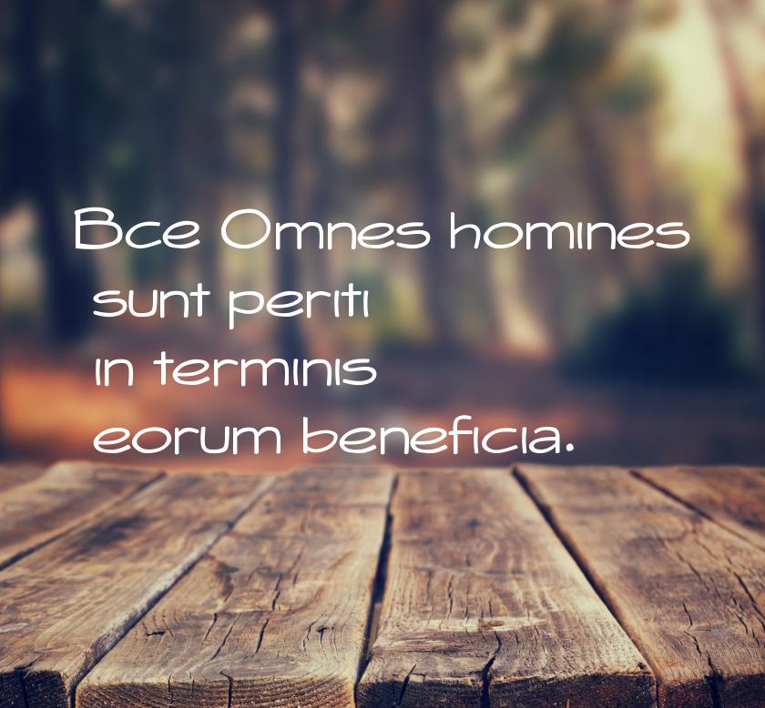Все Omnes homines sunt periti in terminis eorum beneficia.
