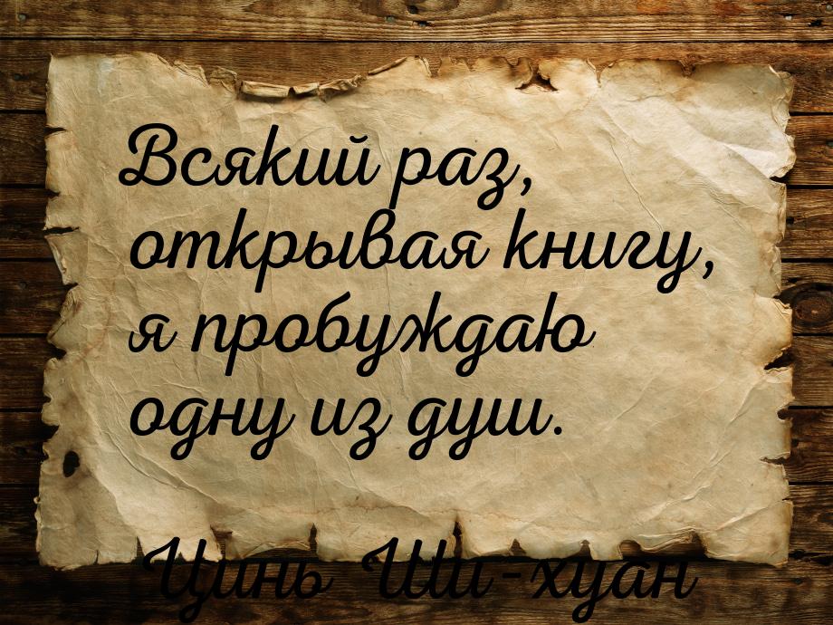 Всякий раз, открывая книгу, я пробуждаю одну из душ.