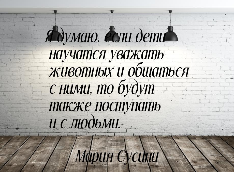 Я думаю, если дети научатся уважать животных и общаться с ними, то будут также поступать и