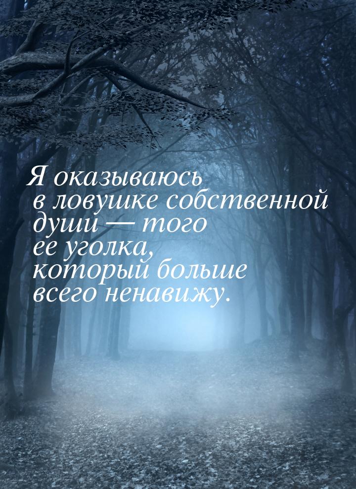 Я оказываюсь в ловушке собственной души — того ее уголка, который больше всего ненавижу.